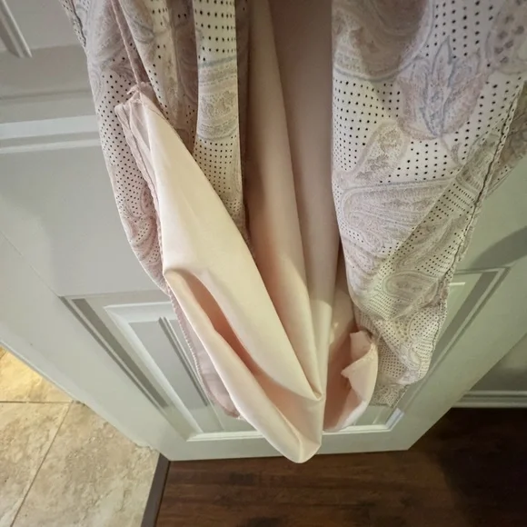 Ann Taylor Light Pink and Baby Blue Paisley/Floral Patterned Midi Dress Ruffled - Picture 9 of 11